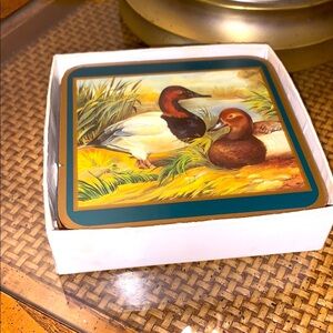 Pimpernel Duck Themed Acrylic Traditional Coasters Vintage Retro Home Decor